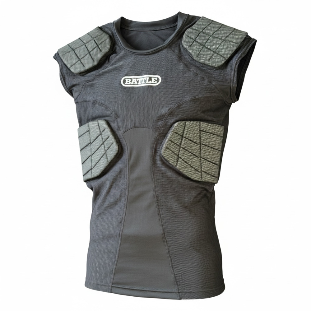 Battle Sports Integrated Padded Compression Top Black Size Adult Small